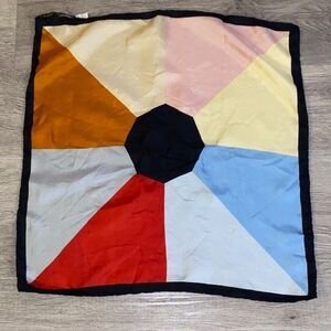 Vtg Ashear 9 Color Pocket Square Kerchief 100% Silk Square Italy 18 x 18